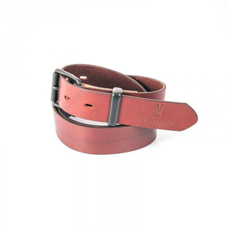 Ceinture en cuir marron homme avec boucle