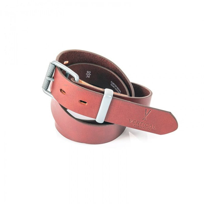 Ceinture en cuir marron homme avec boucle