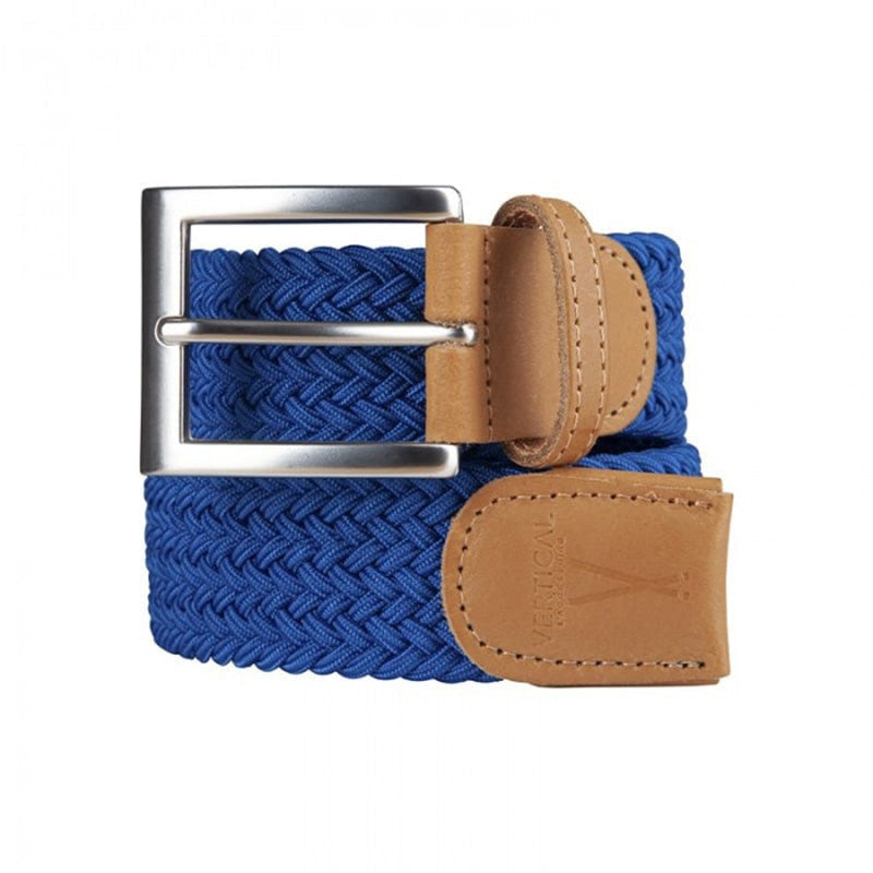 Ceinture tressée homme bleu électrique