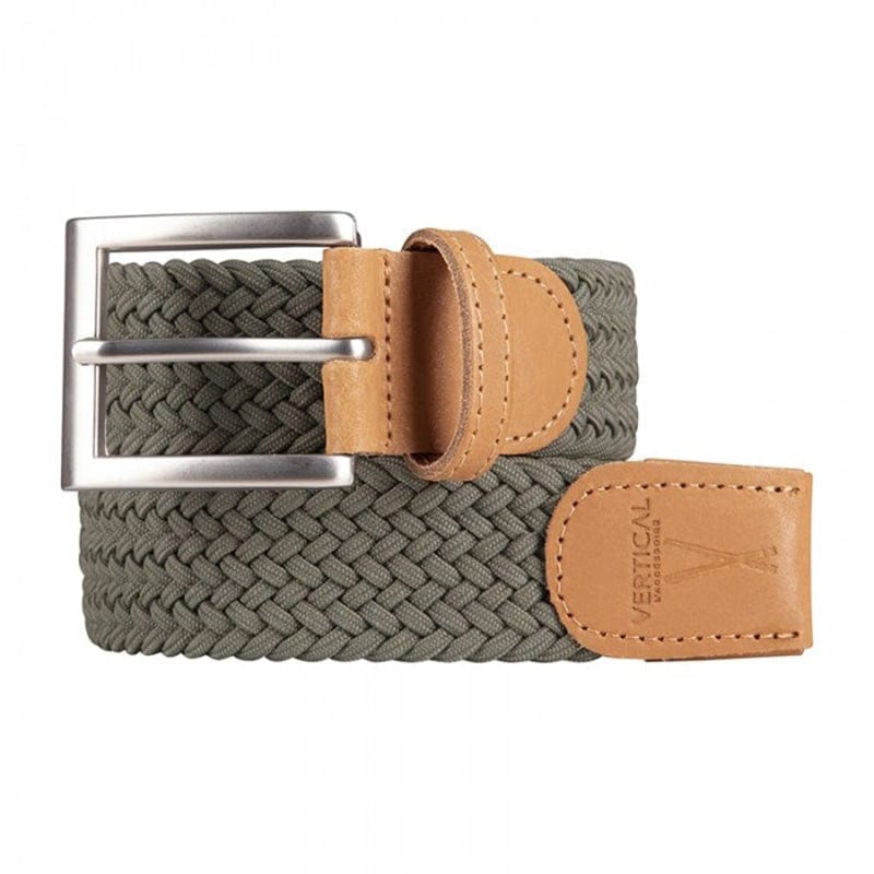 Ceinture tressée kaki pour homme