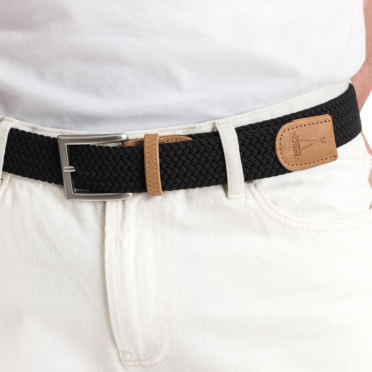 Ceinture tressée noire