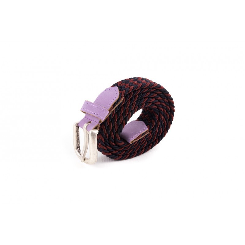 Ceinture tressée rouge noir