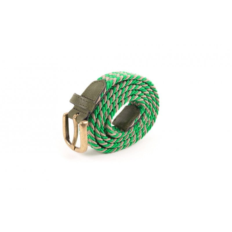 Ceinture tressée vert marron