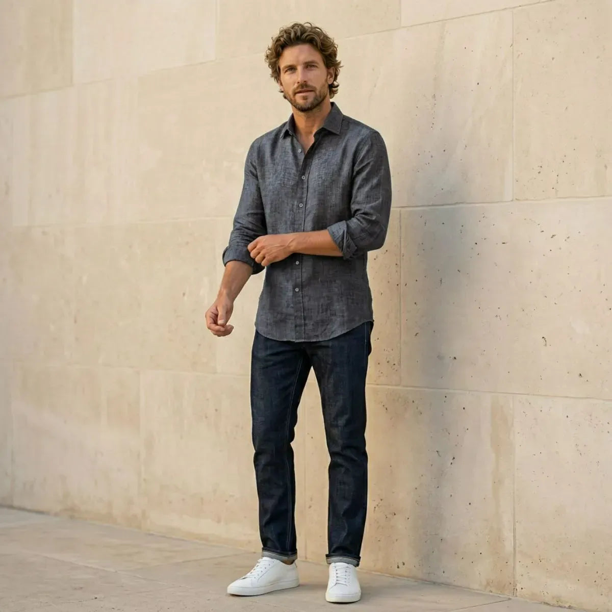 CHEMISE EN LIN BLEU | DENIM TEMP - Chemise française