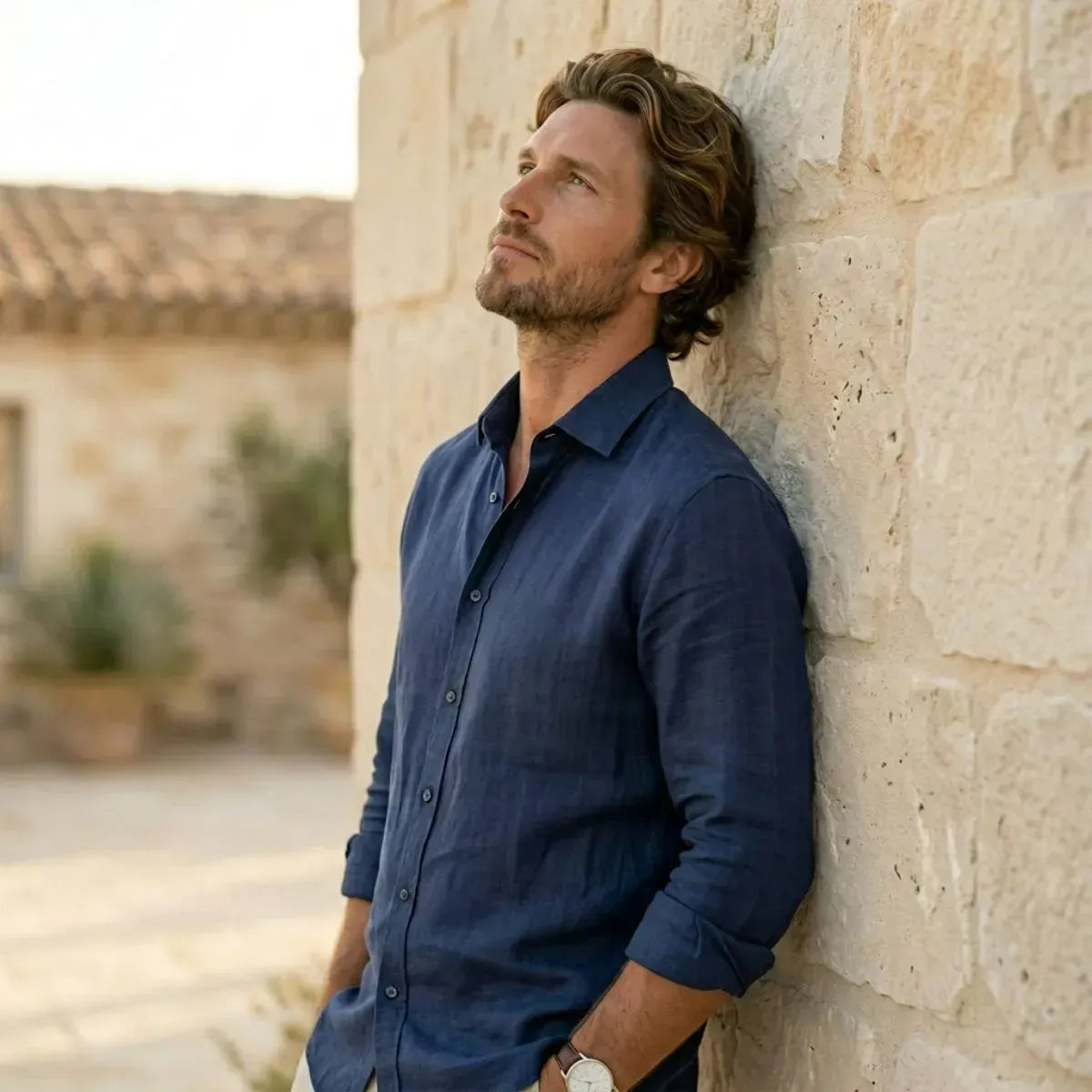 CHEMISE EN LIN BLEU | MARINE - Chemises françaises