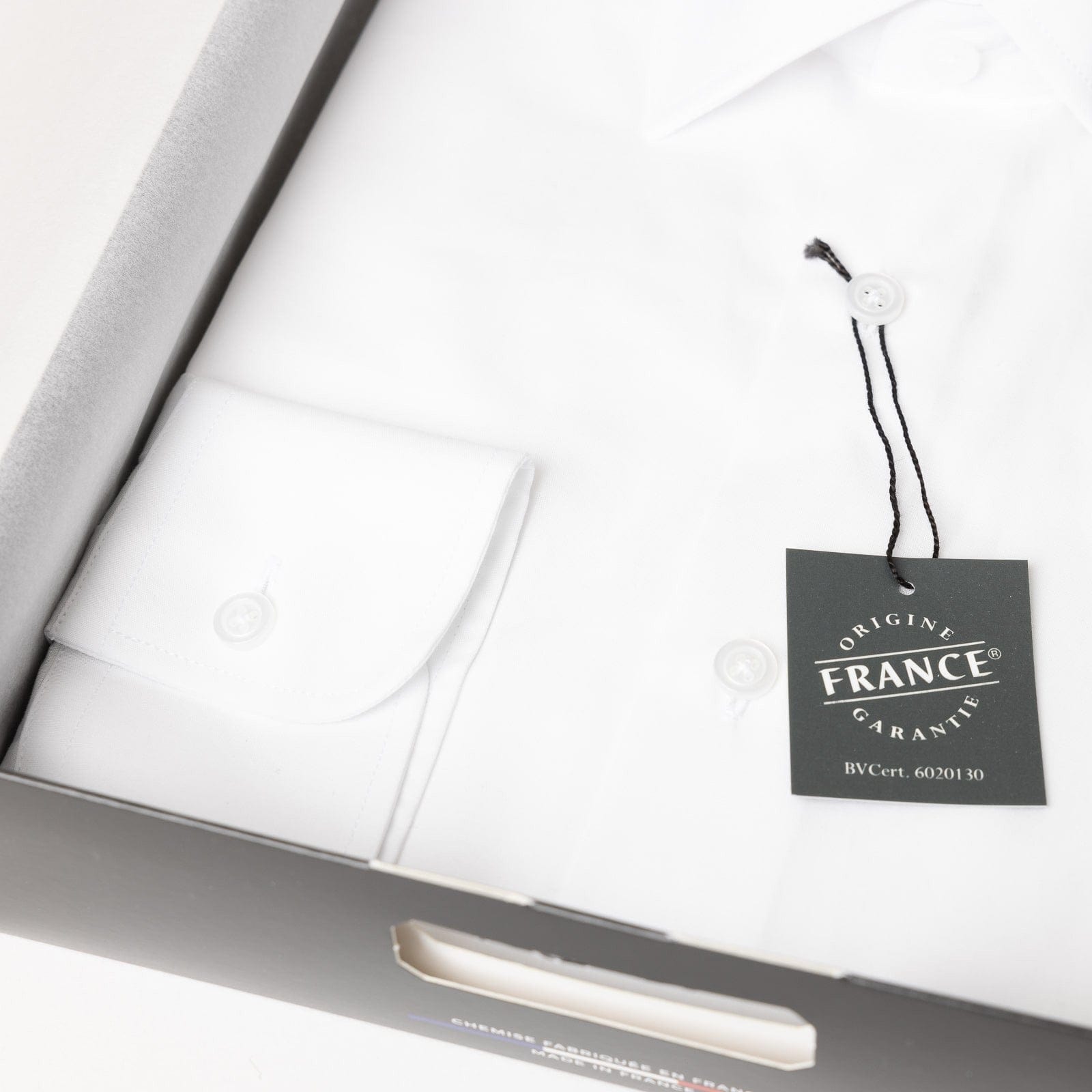 Chemise Homme blanc Française Manches Longues en Coton