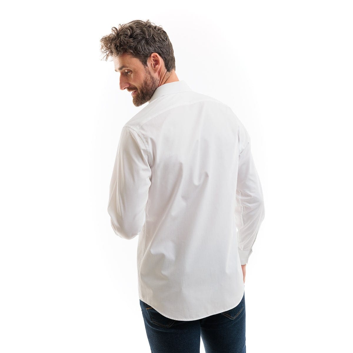 Chemise Homme blanc Française Manches Longues en Coton