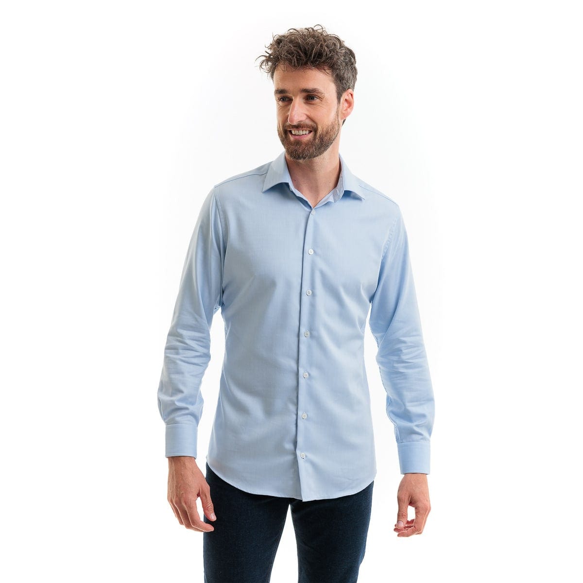 Chemise bleu pour homme à manches longues
