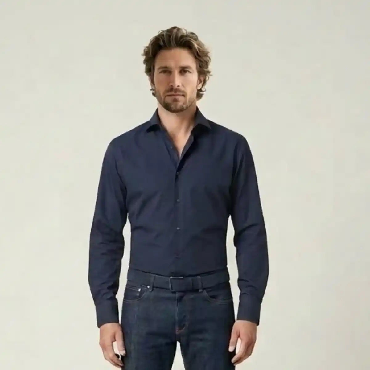 Chemise française bleu marine