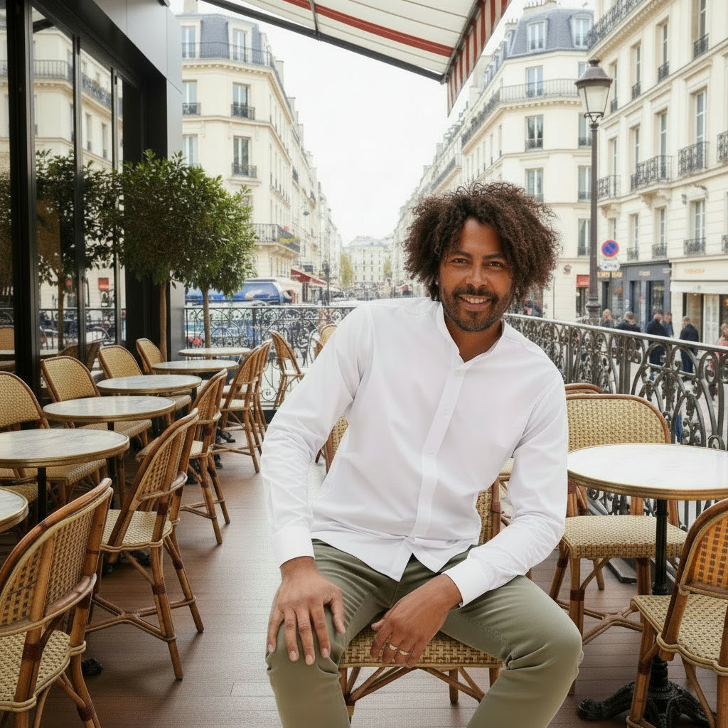 Chemise française Homme Col Mao Made In France - Main Image