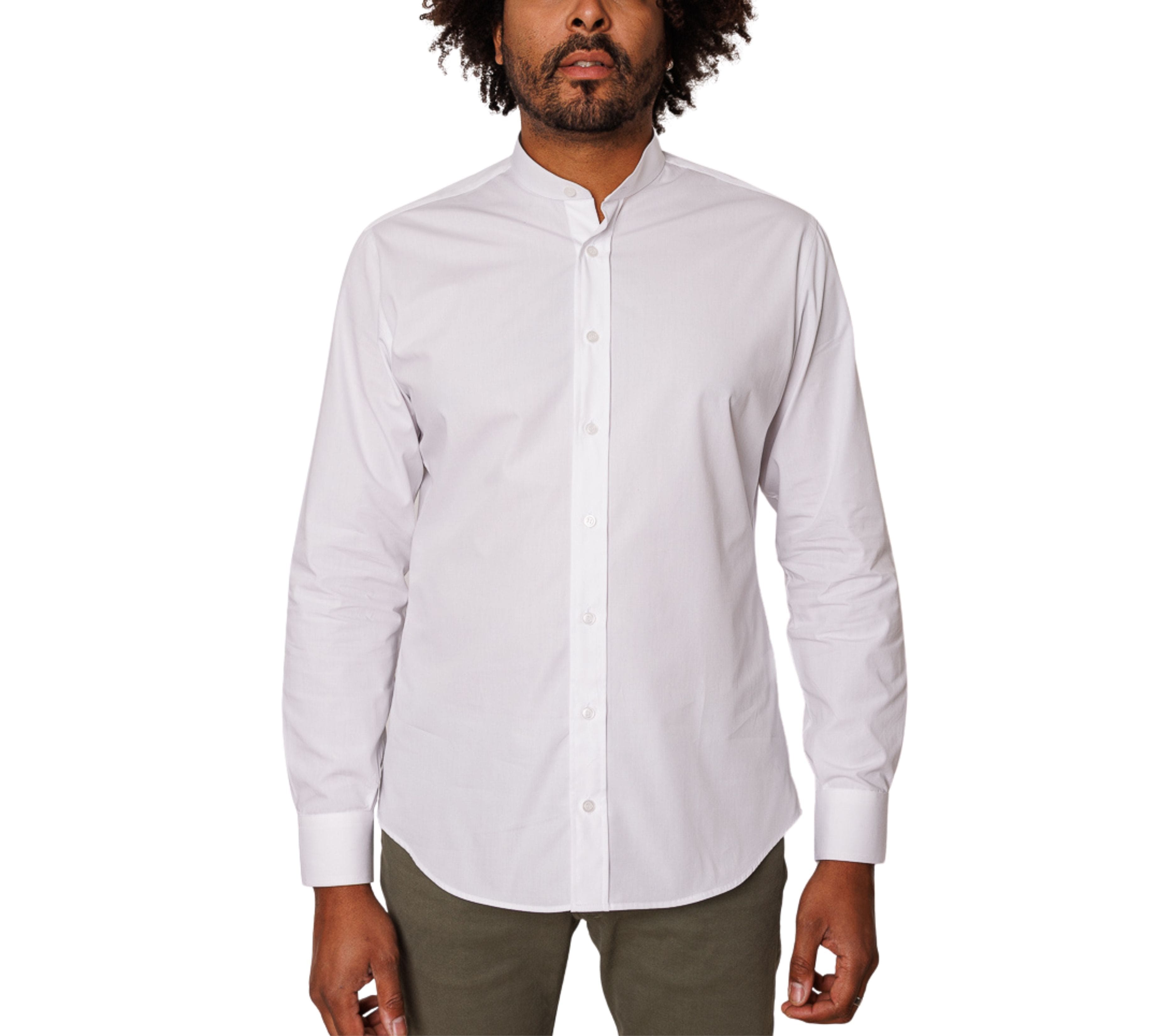 Chemise française col Mao blanche