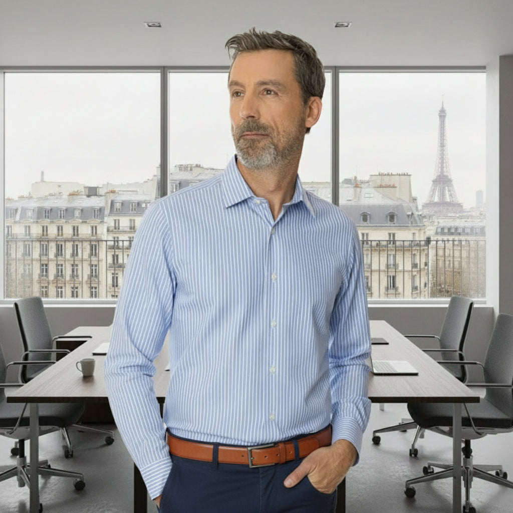 Chemise Rayée pour homme à manche longue