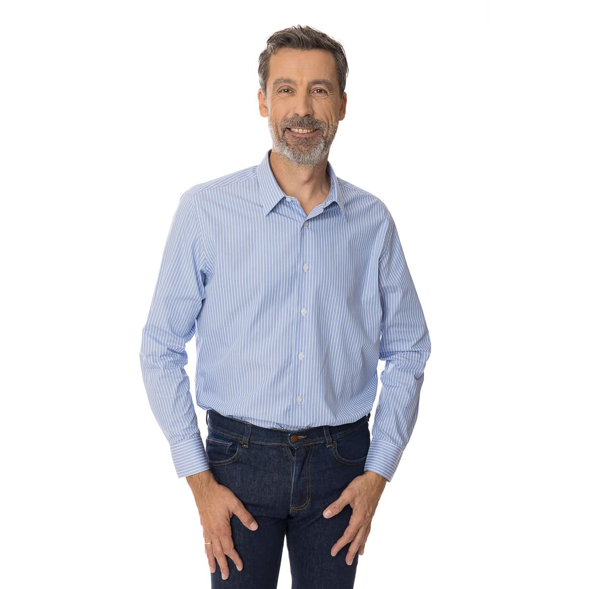 Chemise Rayée pour homme à manche longue
