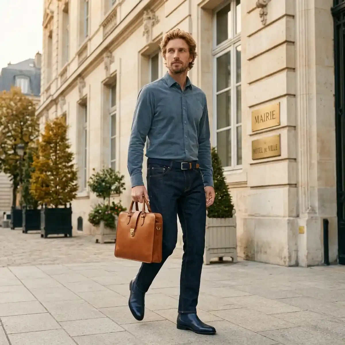 Chemise française Velours Bleu