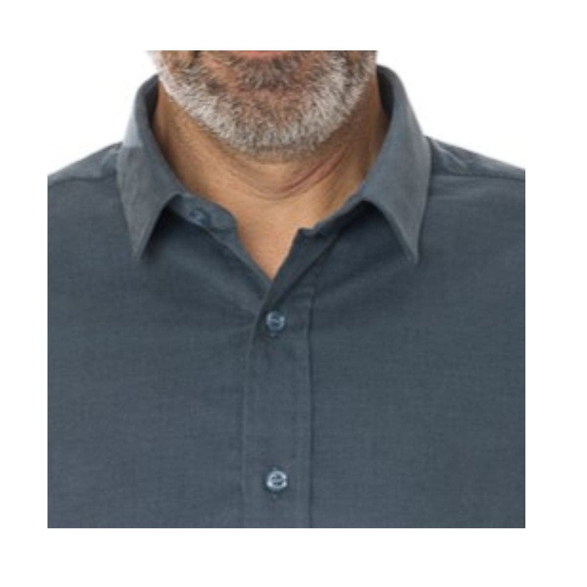 Chemise velours homme bleu à manche longue