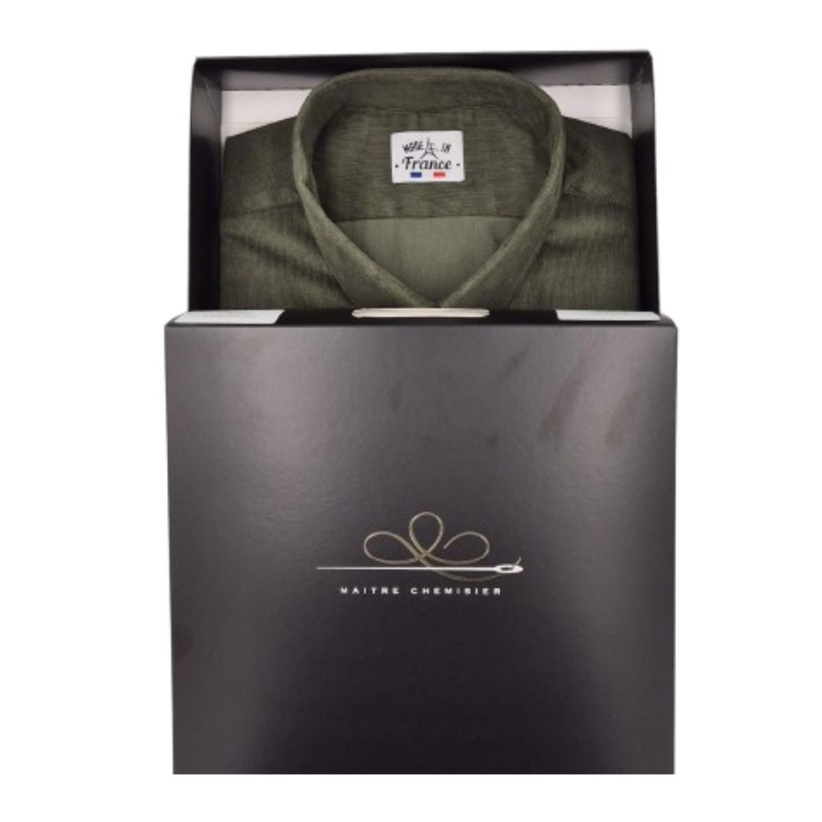 Chemise velours homme Kaki à manche longue