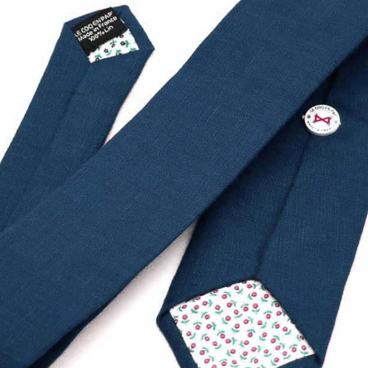 Cravate bleue Made In France 100% lin