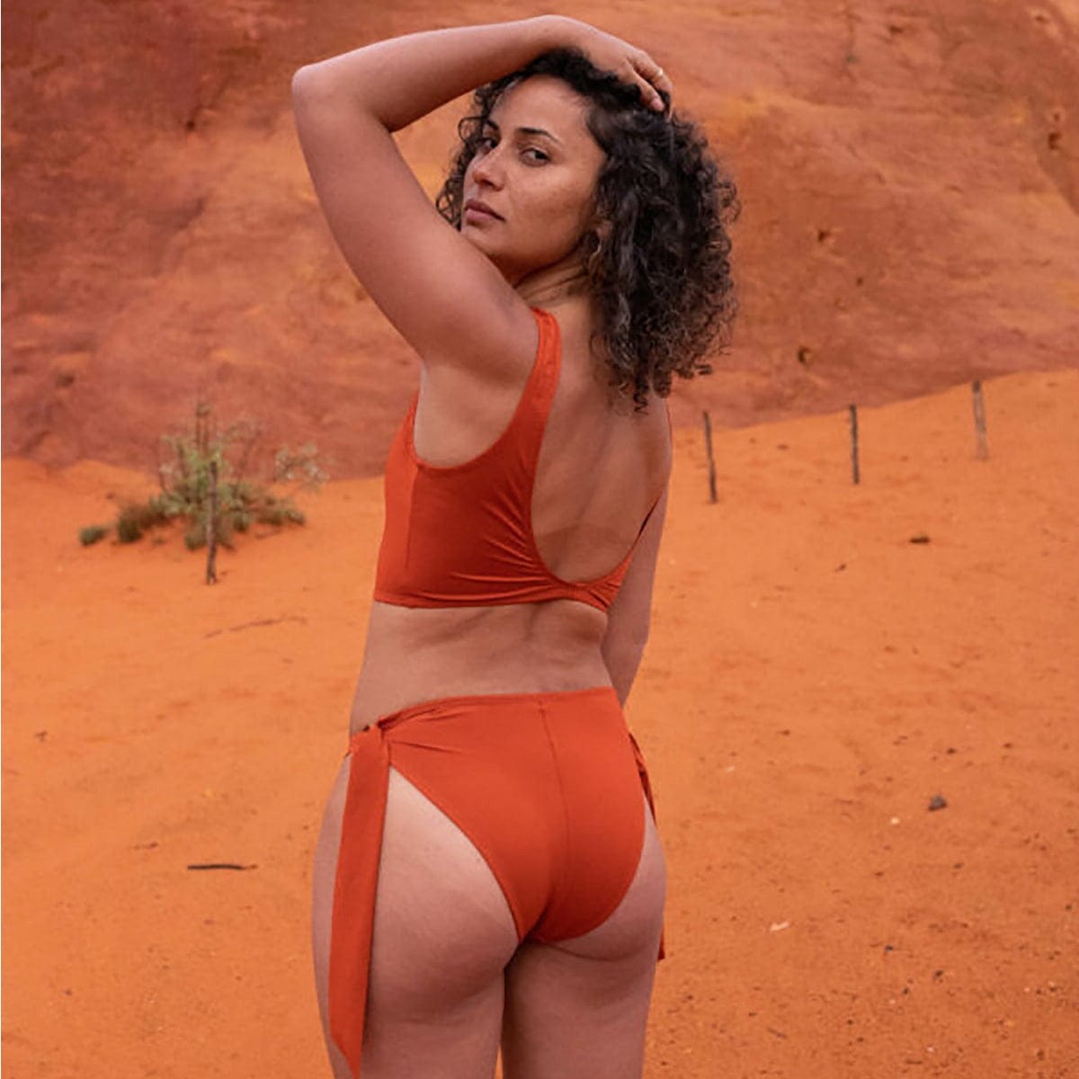 Crop top de maillot de bain Léa terracotta