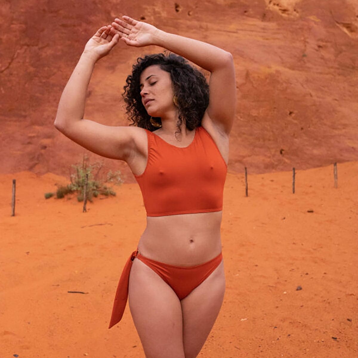 Crop top de maillot de bain Léa terracotta
