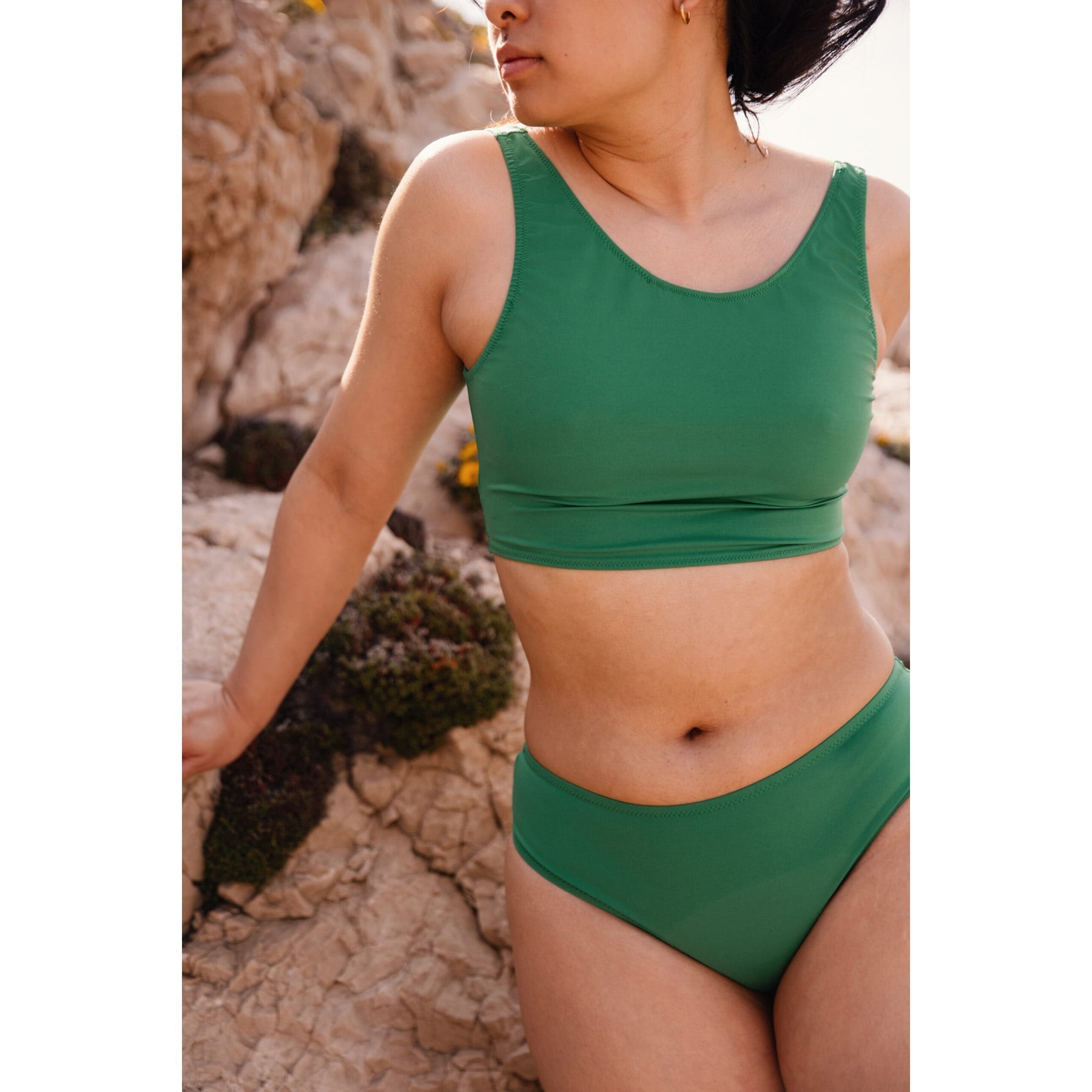 Crop top de maillot de bain Léa vert