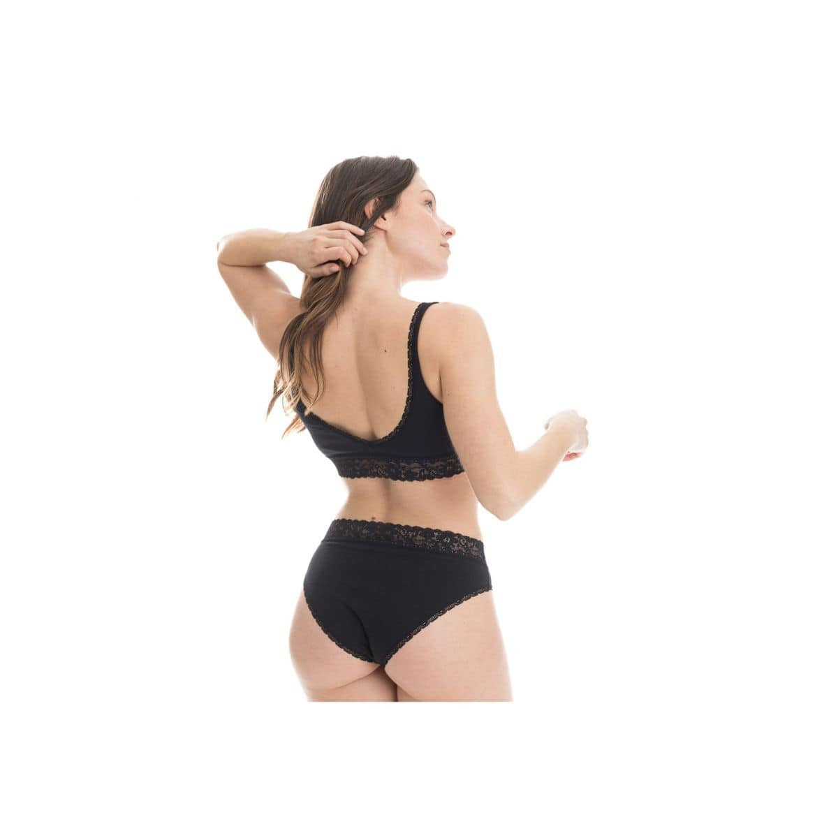 Sous vêtement coton -Culotte dentelle noir