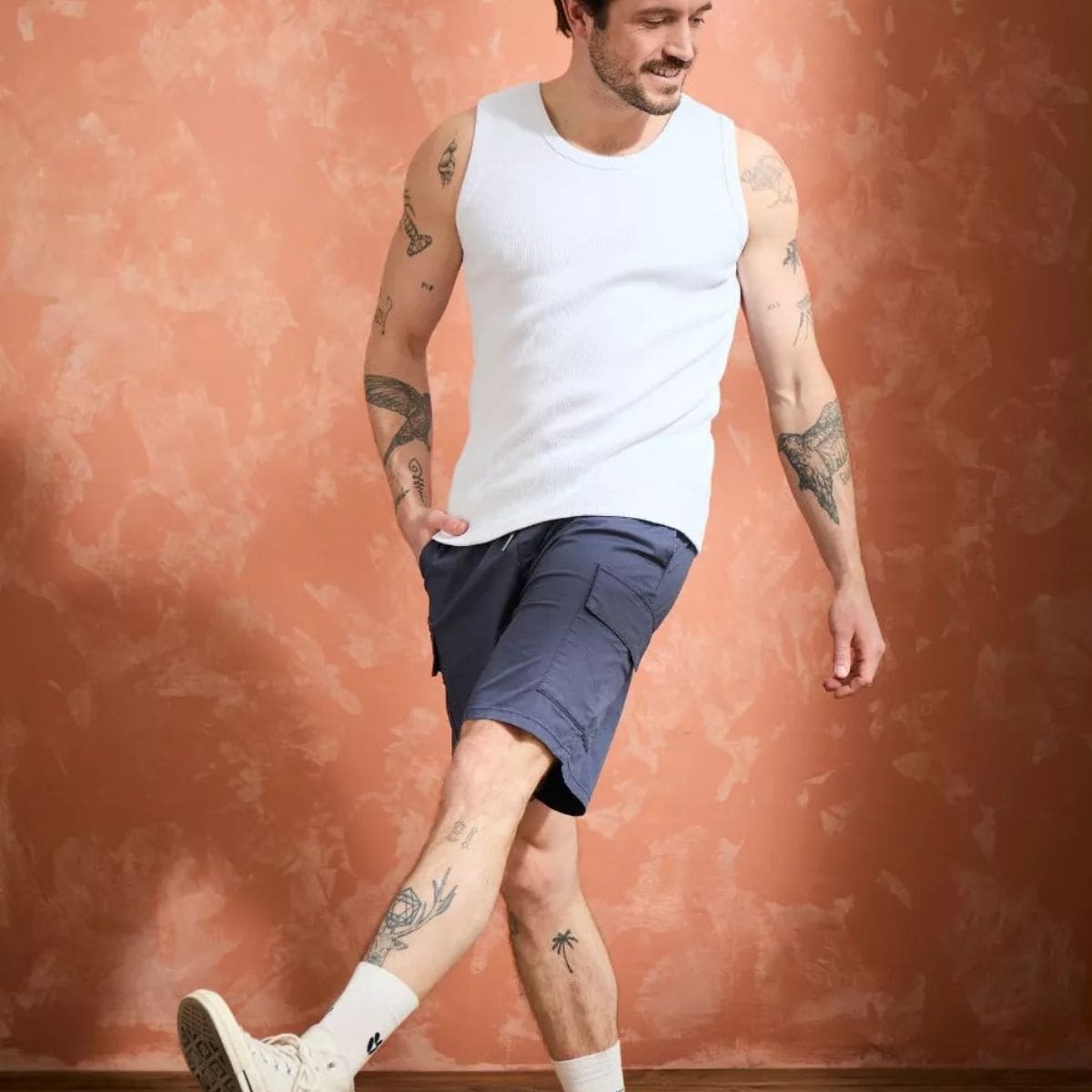 Débardeur Blanc homme côte 2x2