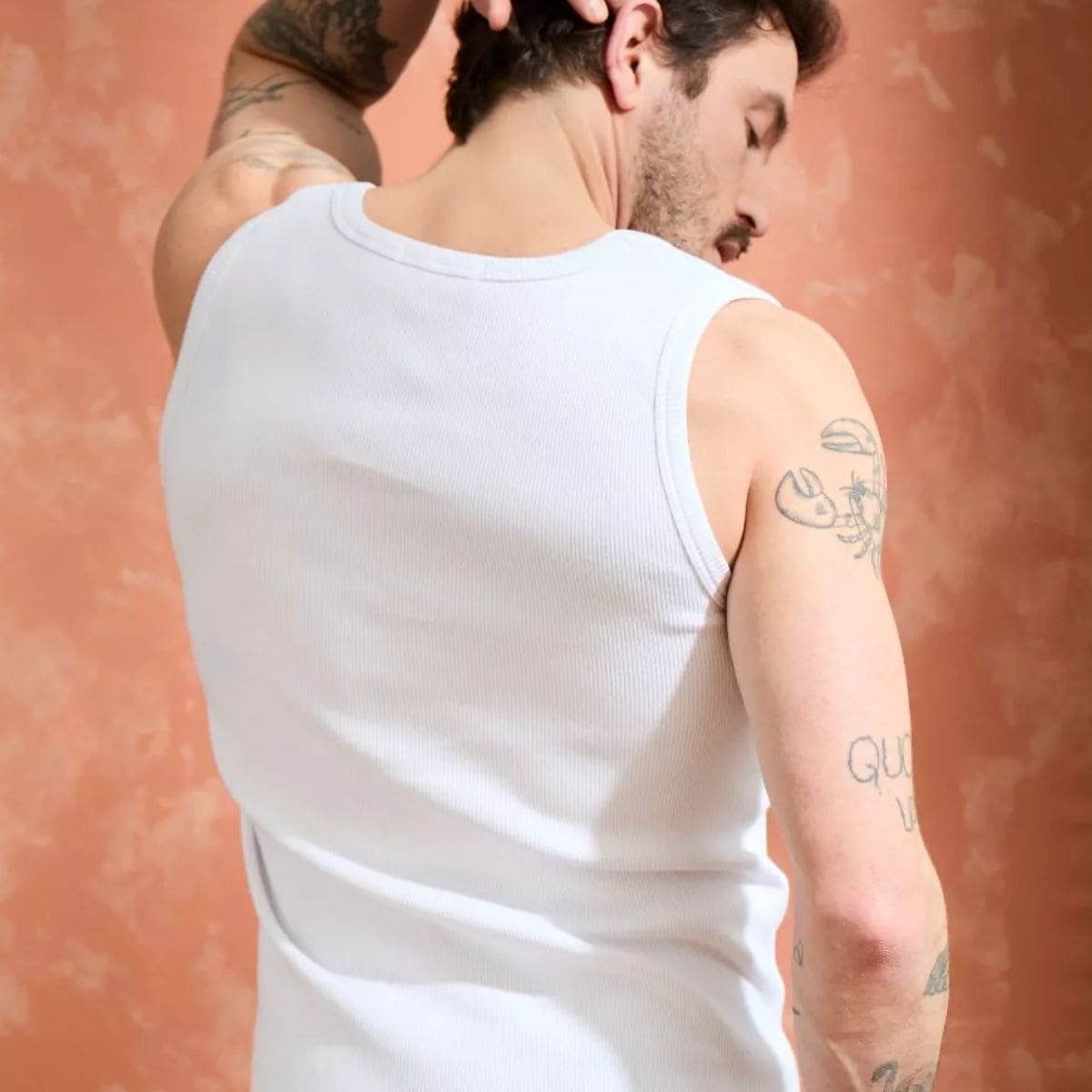 Débardeur Blanc homme côte 2x2