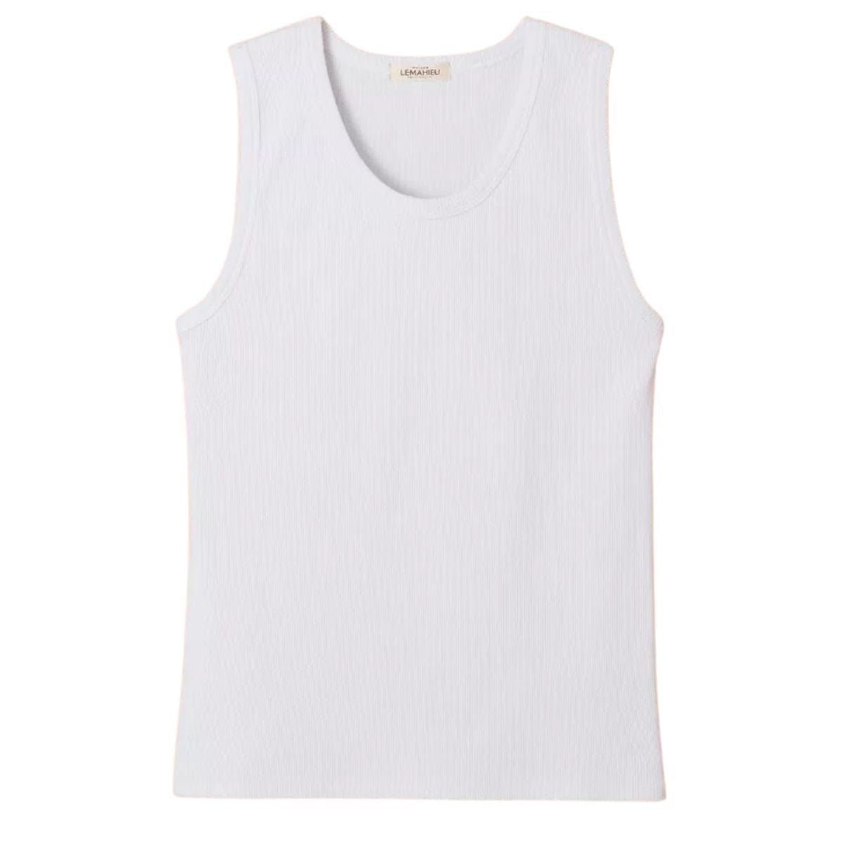 Débardeur Blanc homme côte 2x2 - S