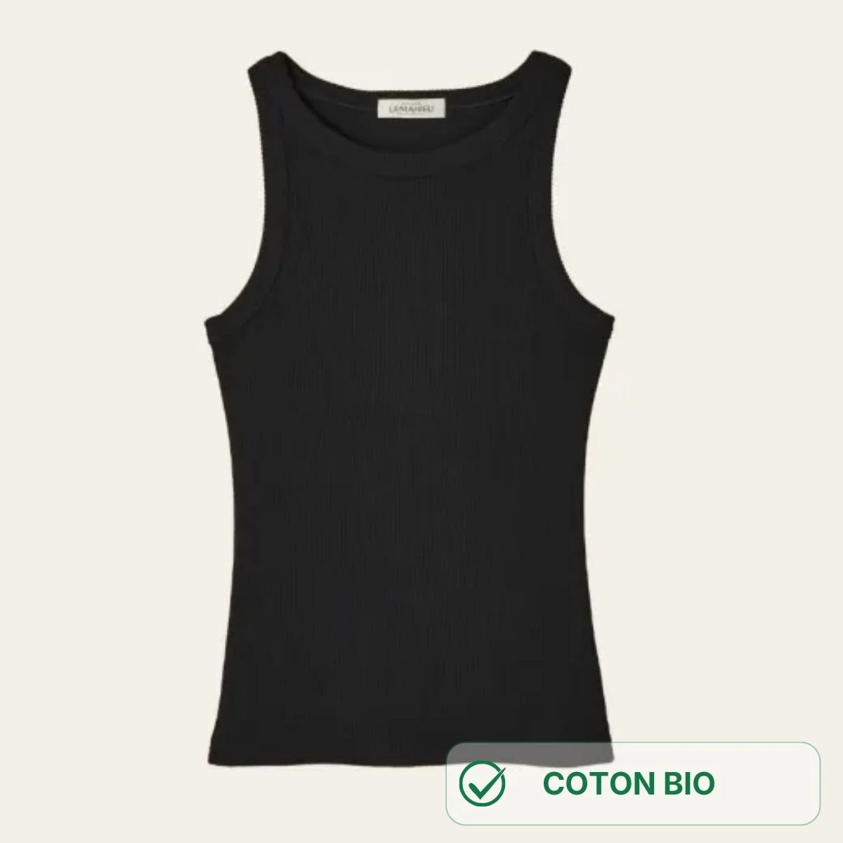 Débardeur noir coton bio