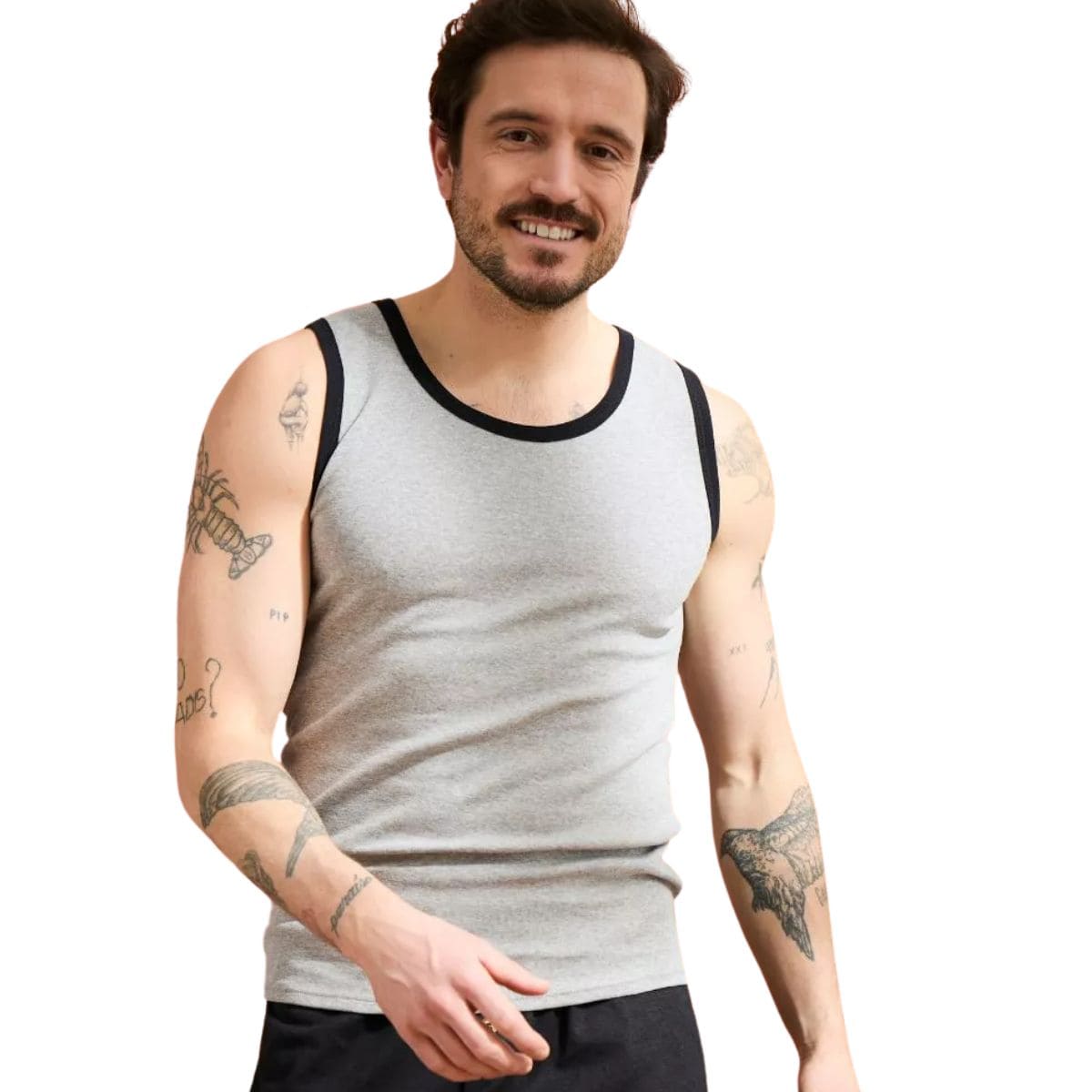 débardeur homme gris coton bio