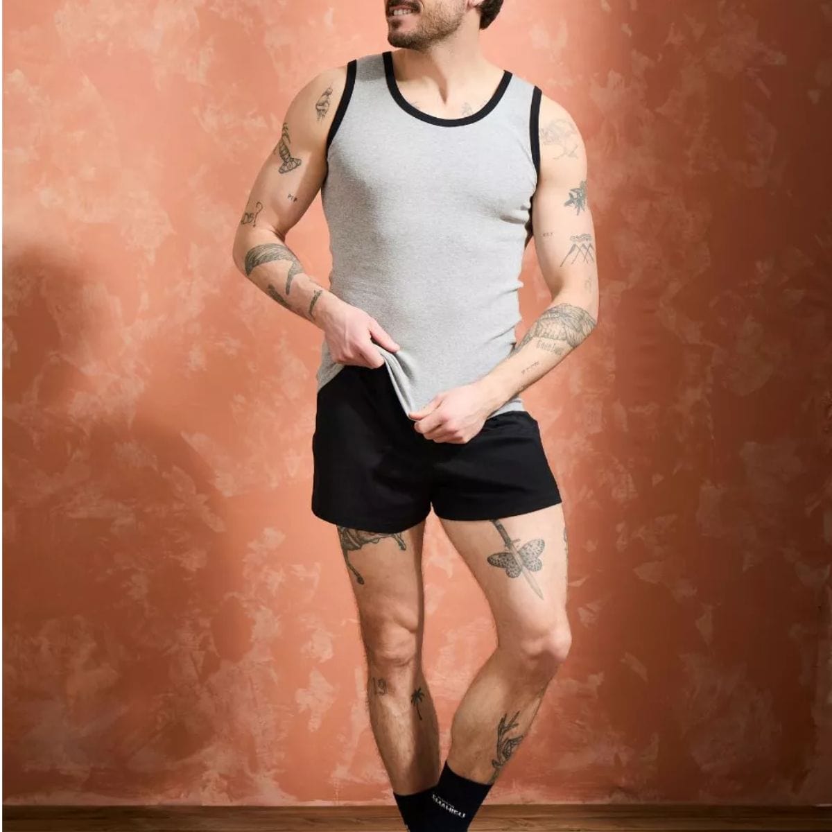 débardeur homme gris coton bio