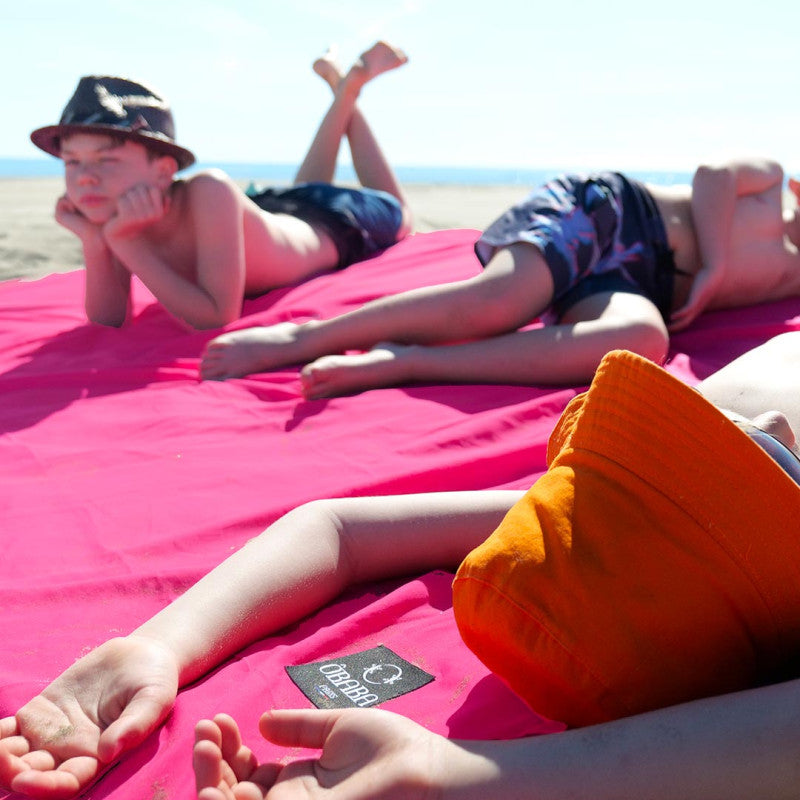 Drap de plage FAMILLE Framboise 230x215