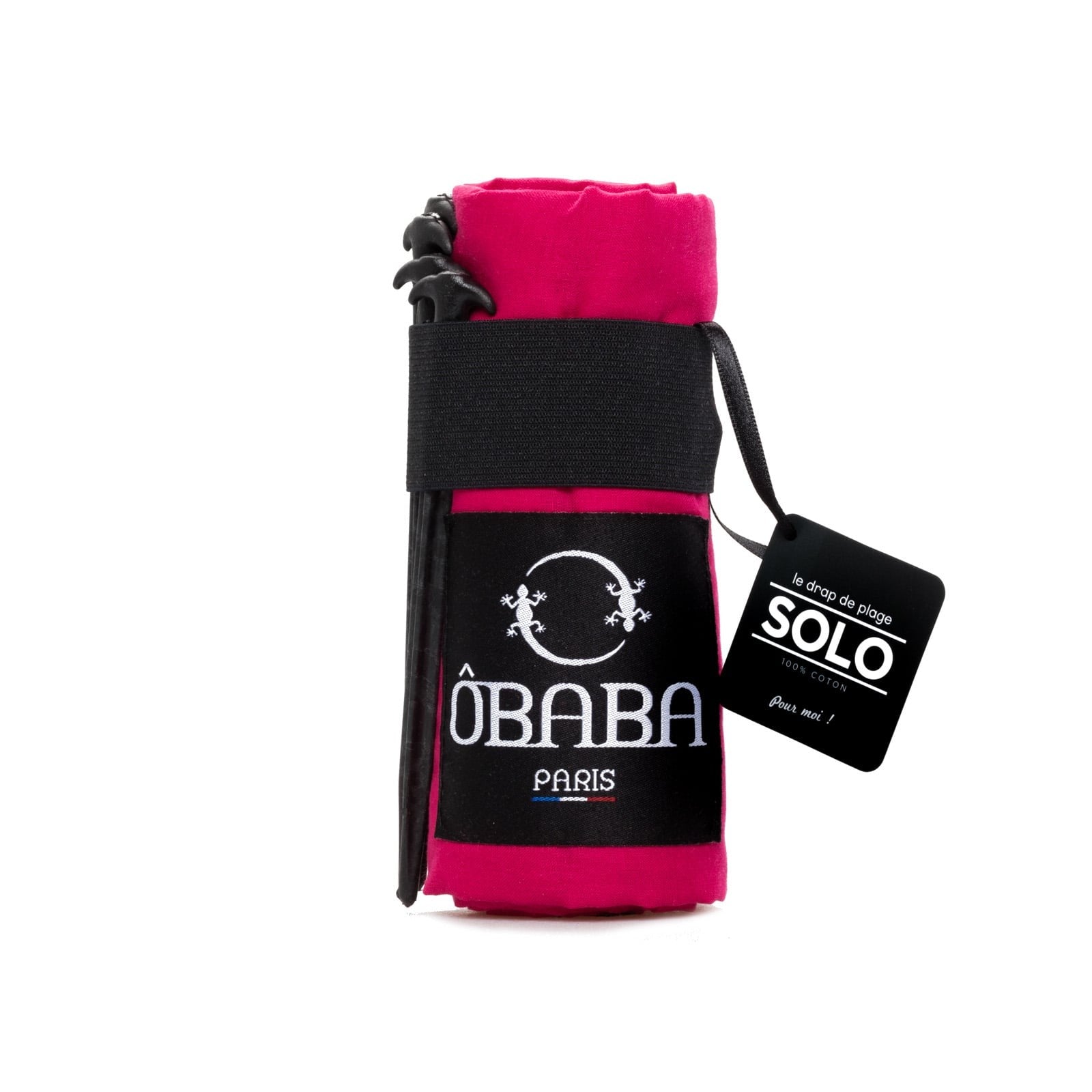 Drap de plage solo framboise