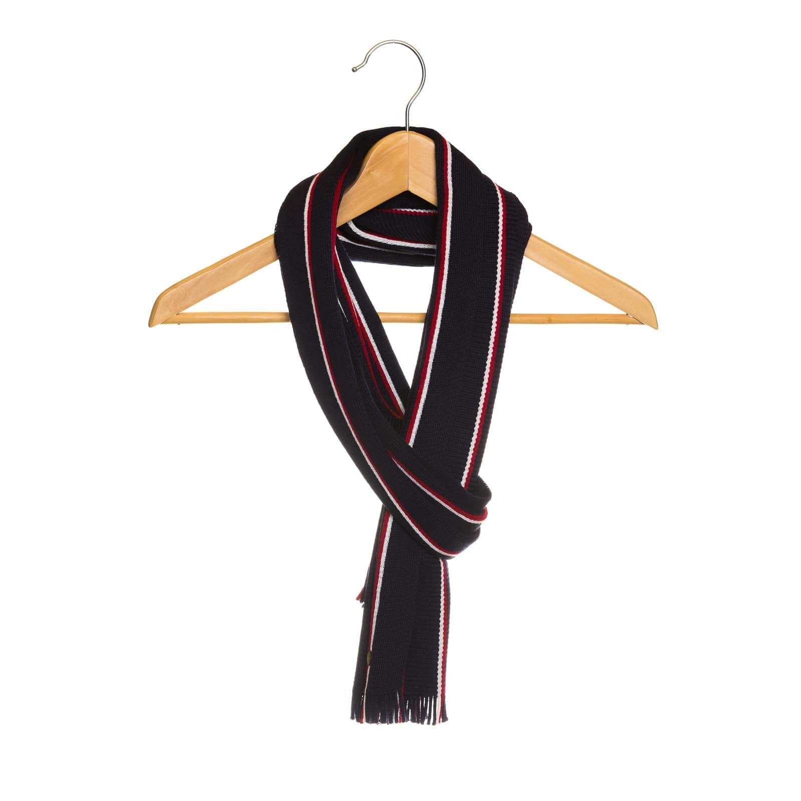 Echarpe homme bleu marine en laine
