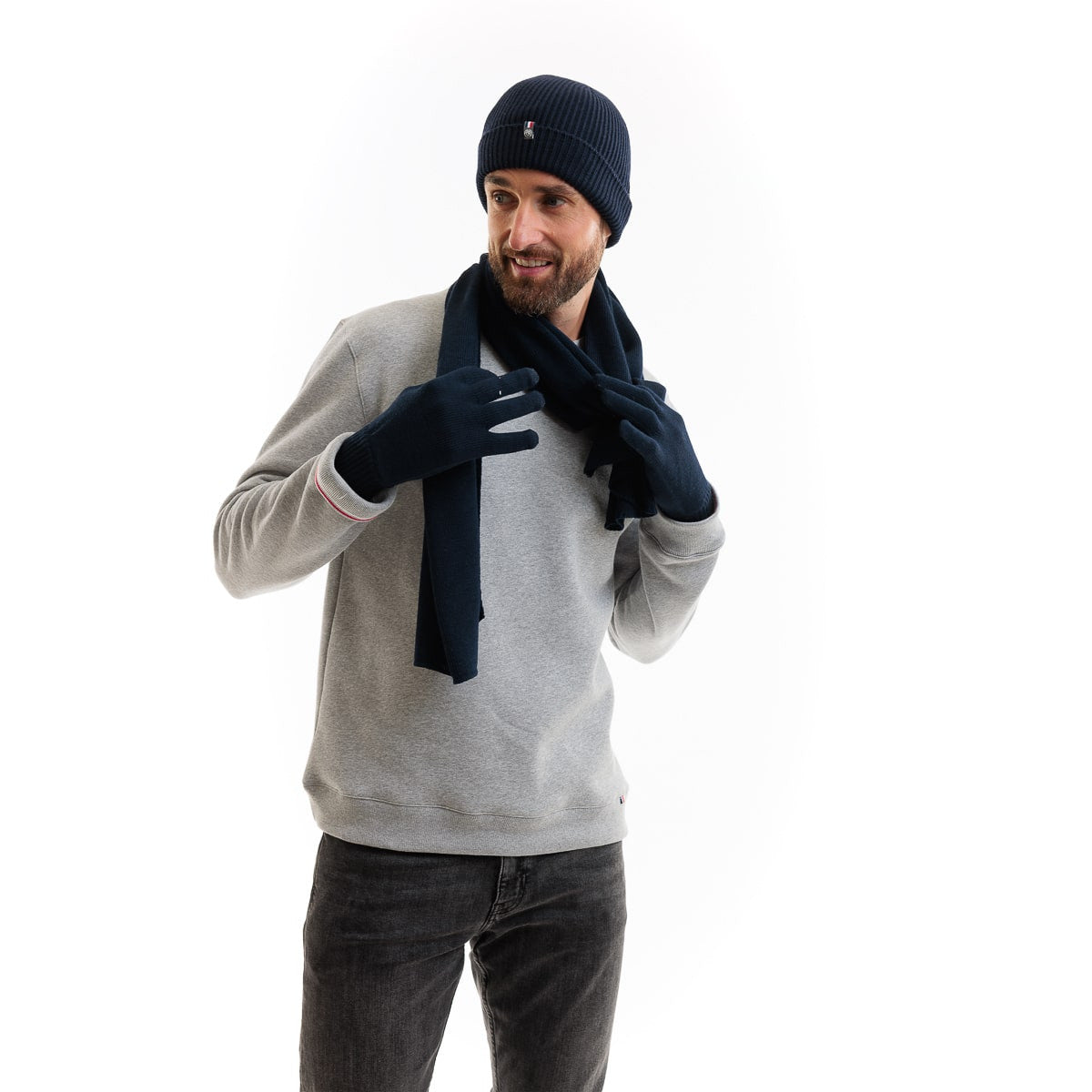 Echarpe homme noire en laine