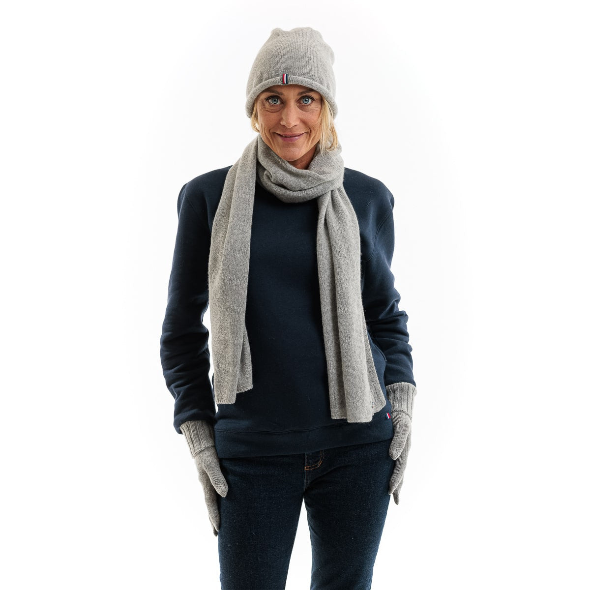 écharpe en cachemire grise pour femme
