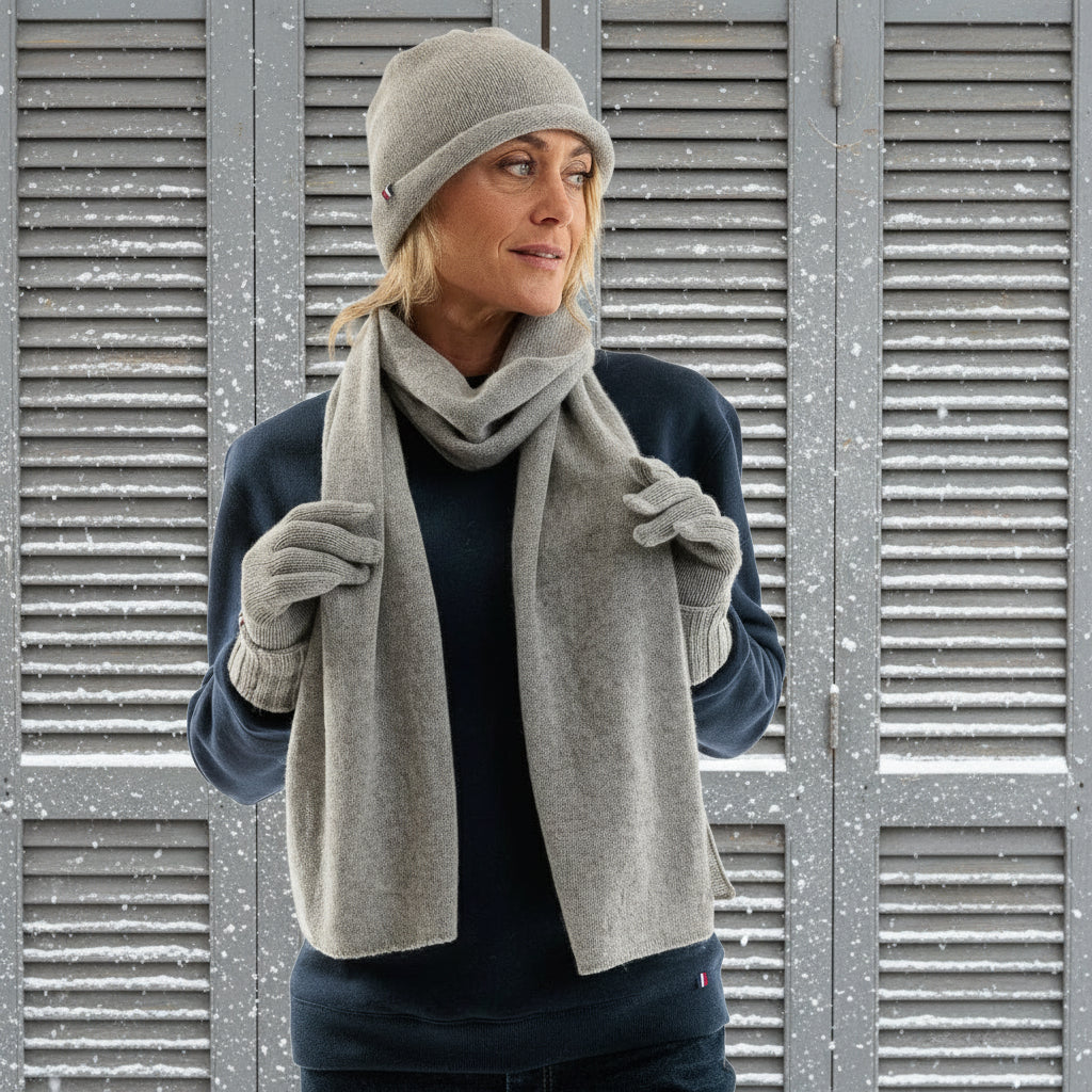 écharpe en cachemire grise pour femme