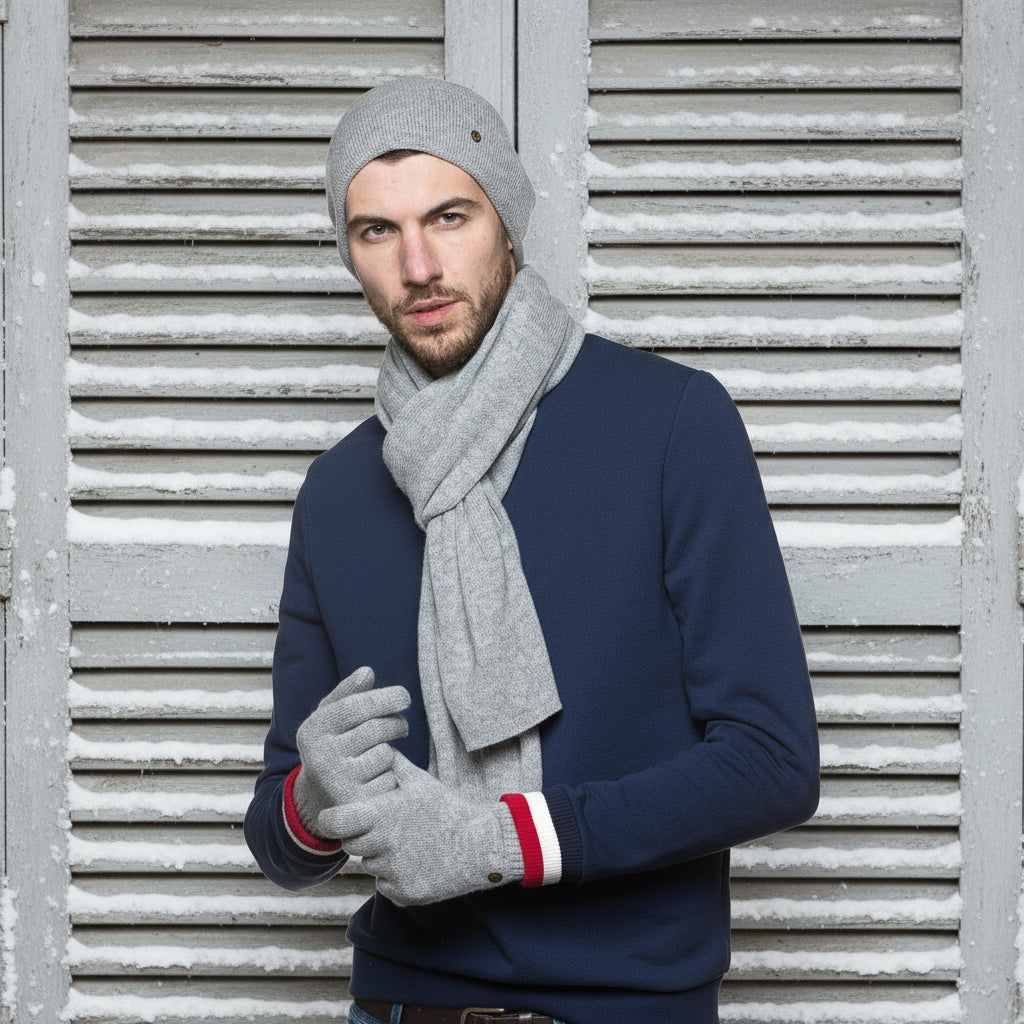 echarpe en cachemire grise pour homme