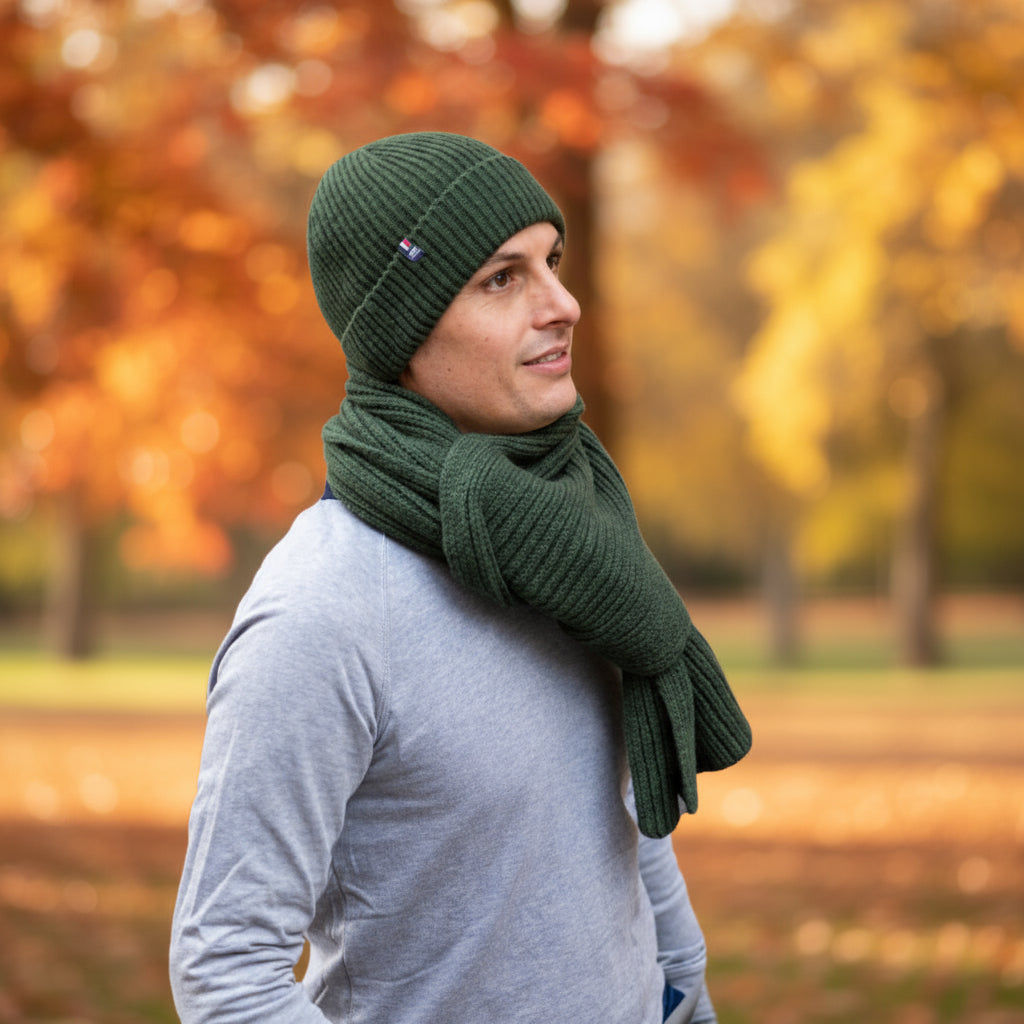 Echarpe Homme Kaki en laine