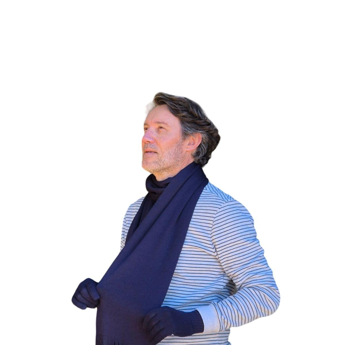Echarpe pour homme bleu marine en laine
