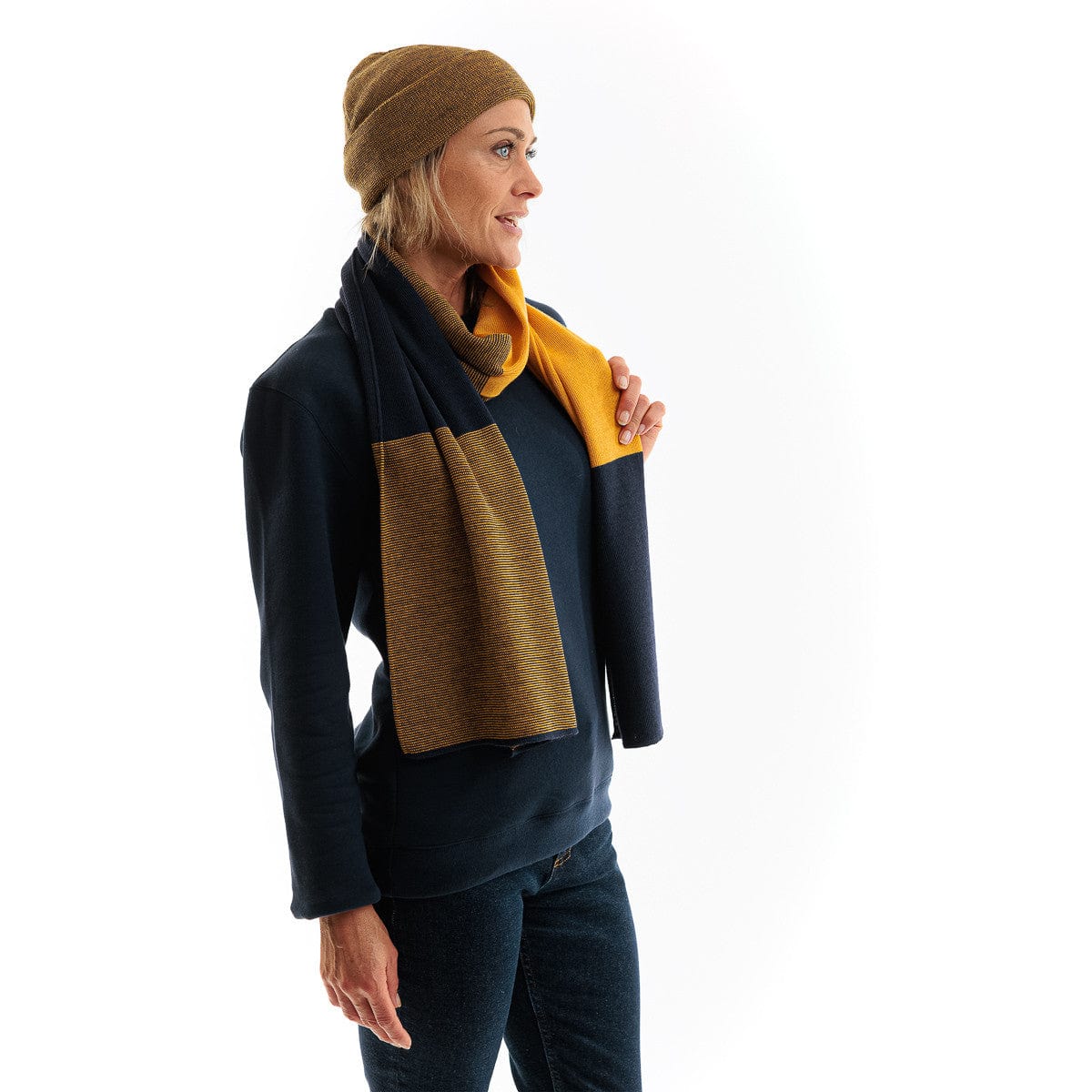 Echarpe en laine pour femme couleur tournesol