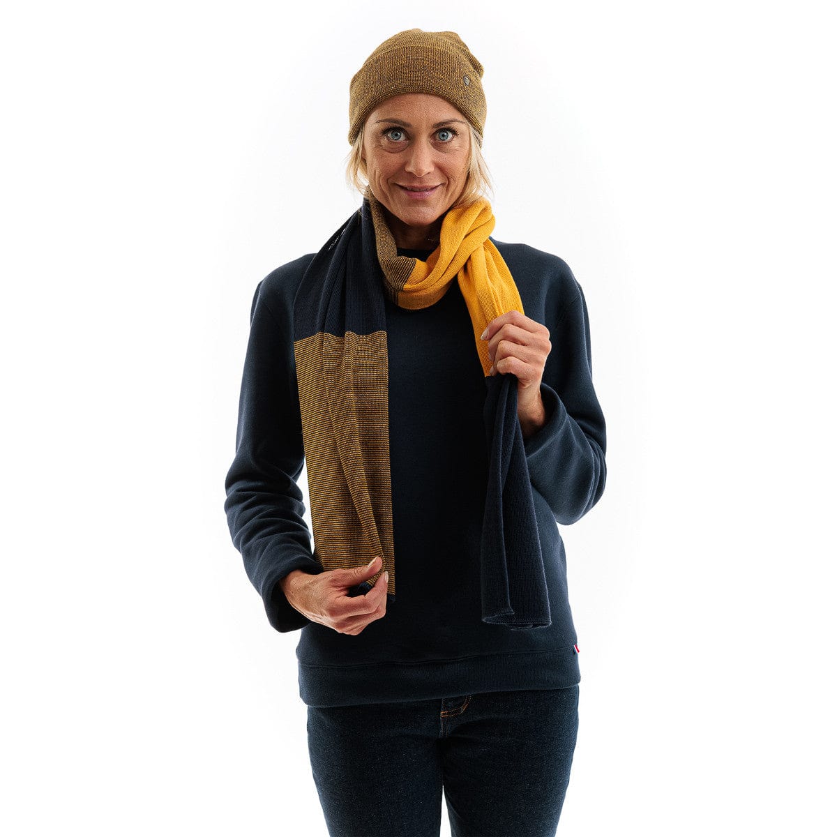 Echarpe en laine pour femme couleur tournesol