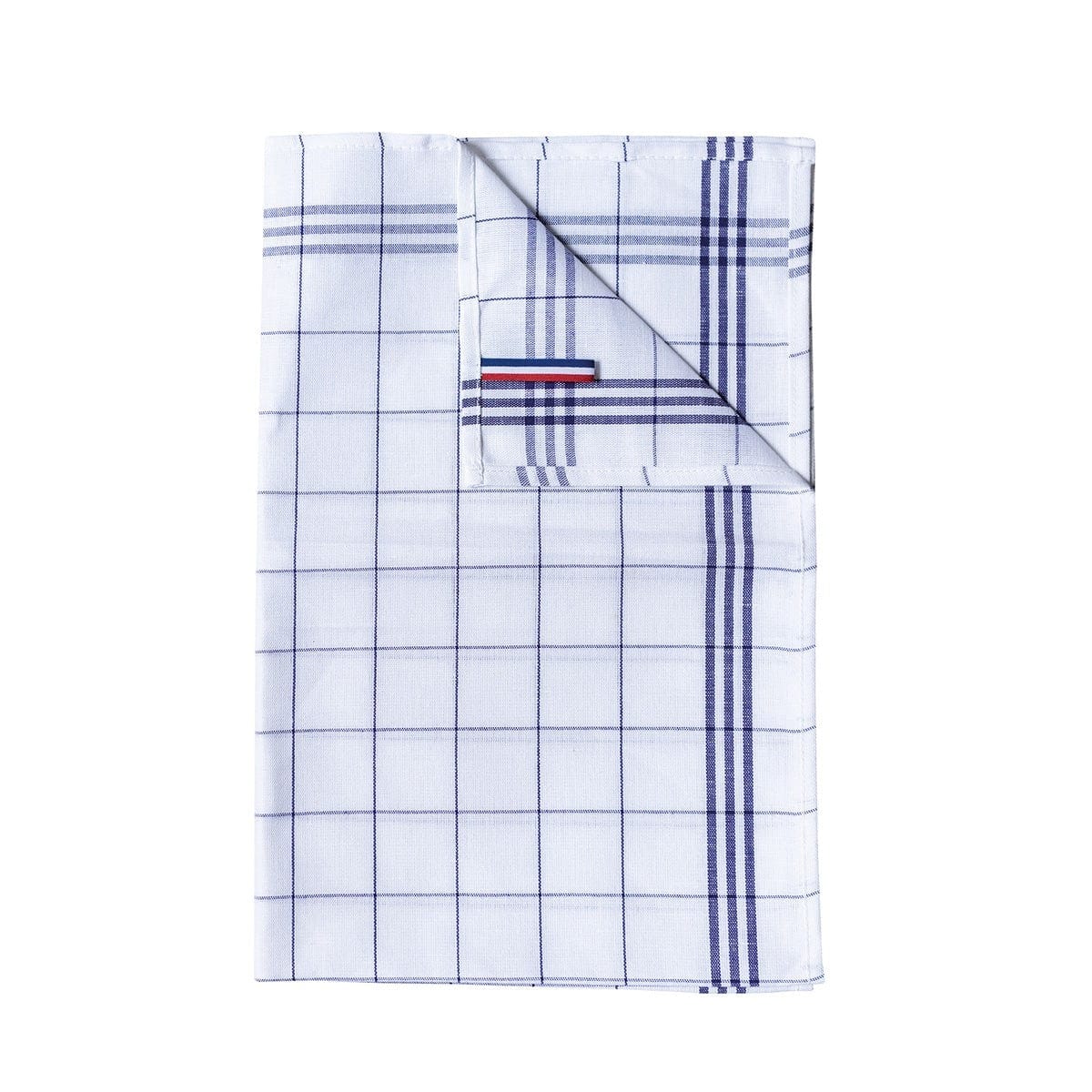 Essuie-verres à carreaux bleu marine