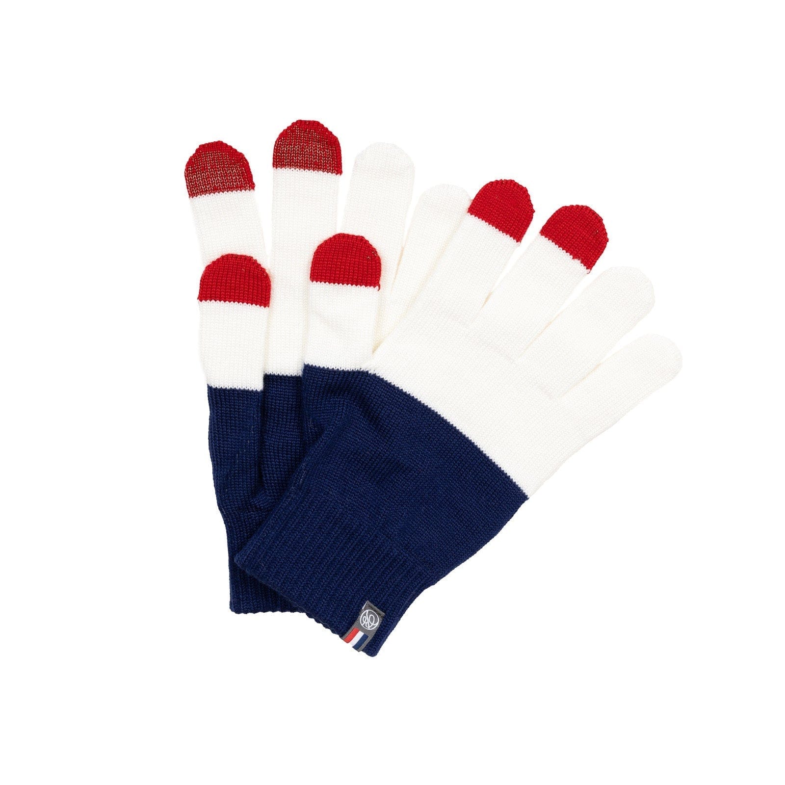 Gants femme laine bleu blanc rouge