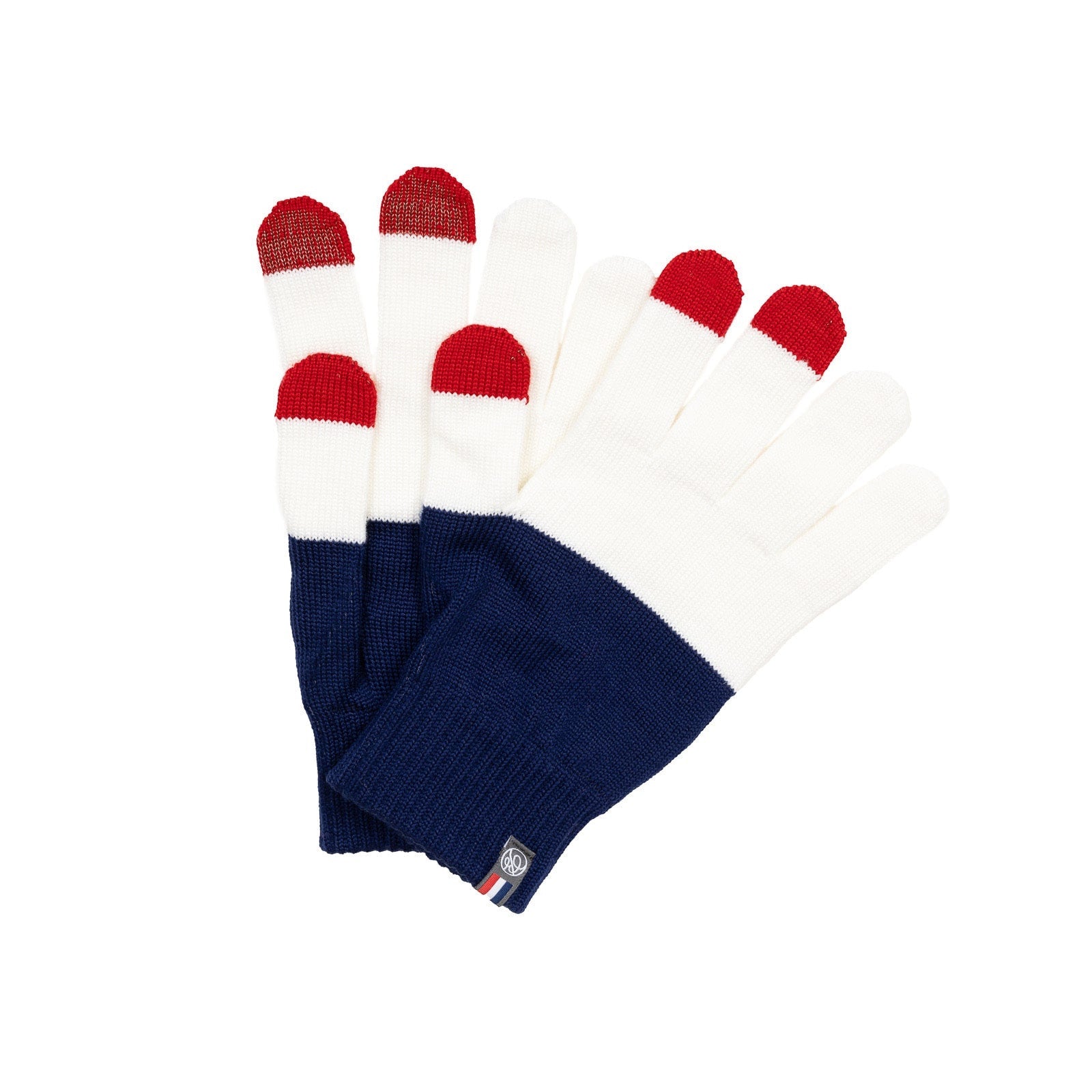 Gants en laine homme bleu blanc rouge