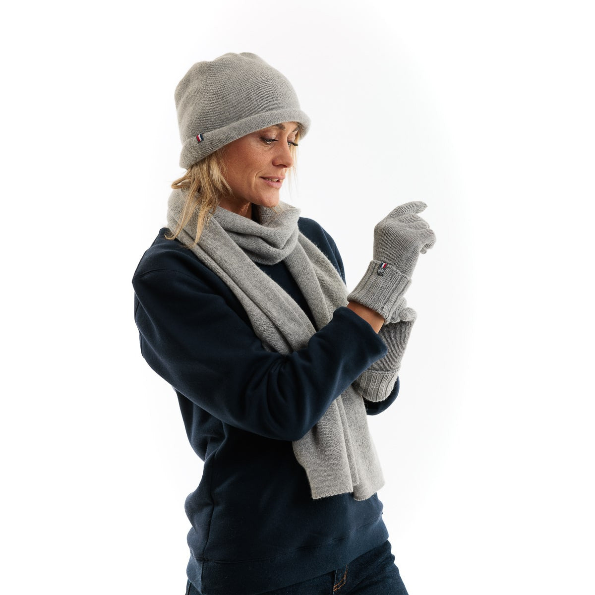 Gants cachemire femme gris