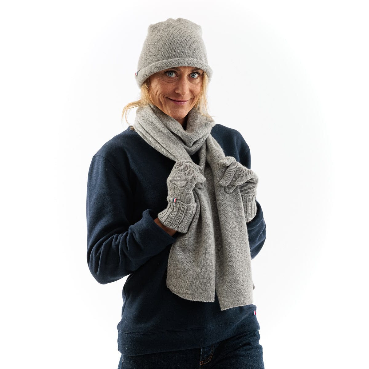 Gants cachemire femme gris