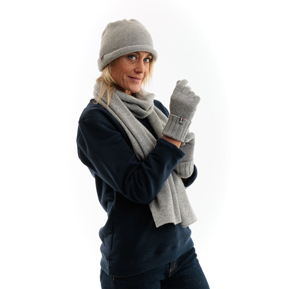 Gants cachemire femme gris