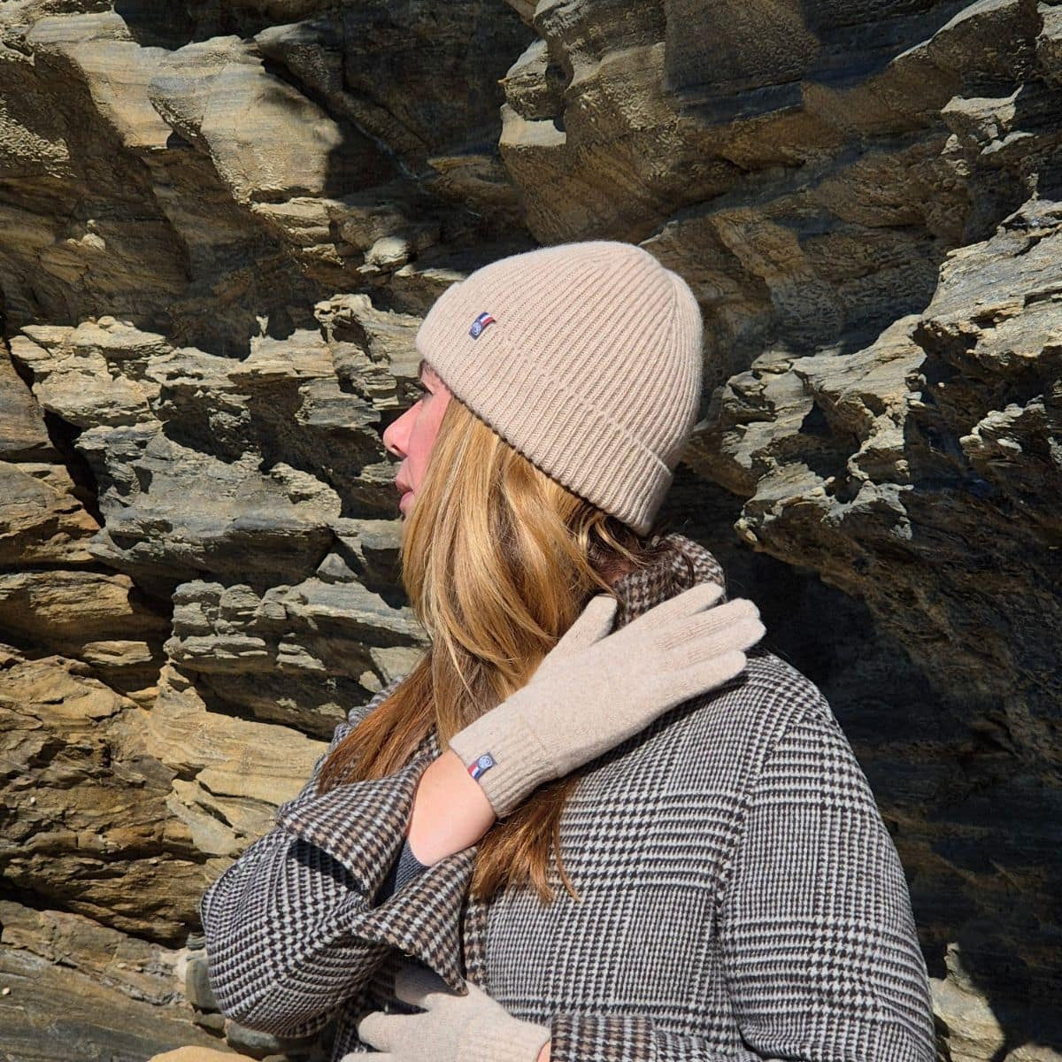 Gants femme Beige en laine et acrylique
