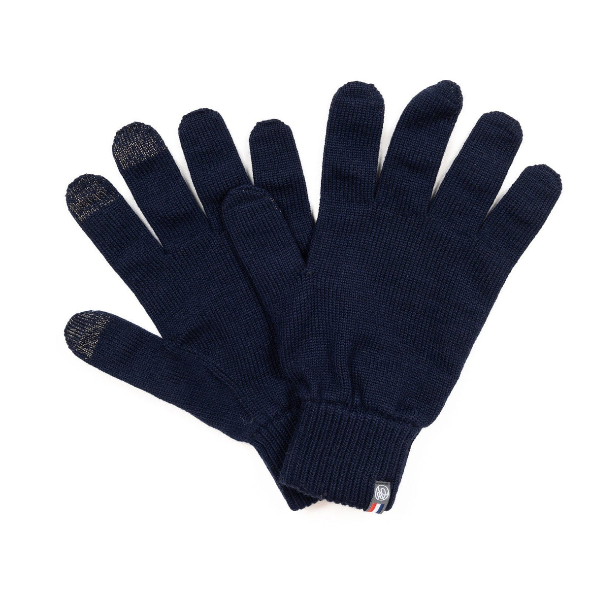 Gants tactiles femme en laine mérinos bleu marine